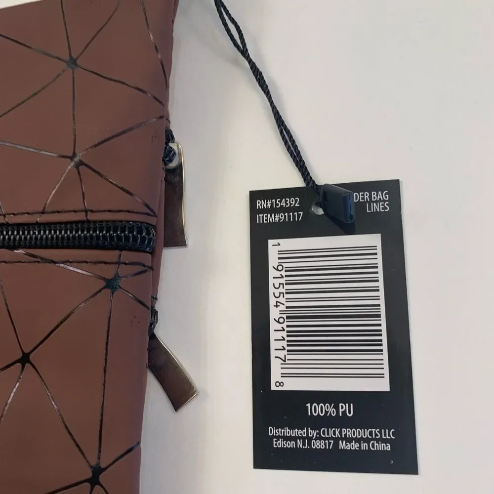 Geometric Four Pocket Crossbody Handbag – Chocolate Brown